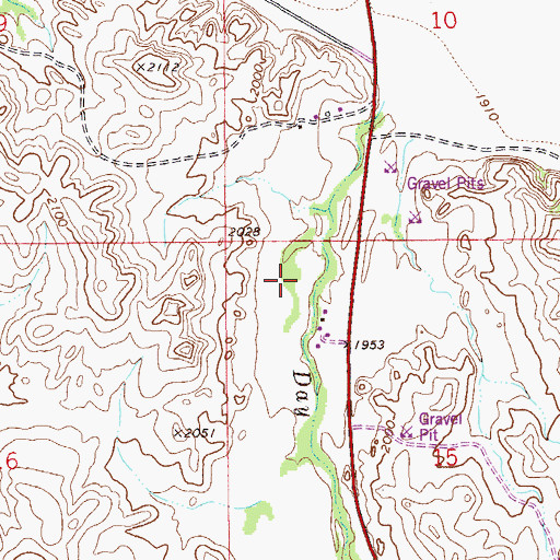 Topographic Map of 27N56E15BB__01 Well, MT