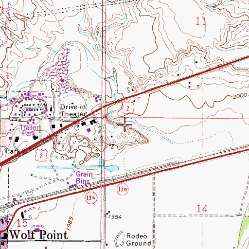 Topographic Map of 27N47E14BB__01 Well, MT