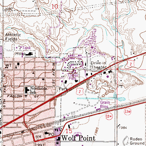 Topographic Map of 27N47E15AB__01 Well, MT