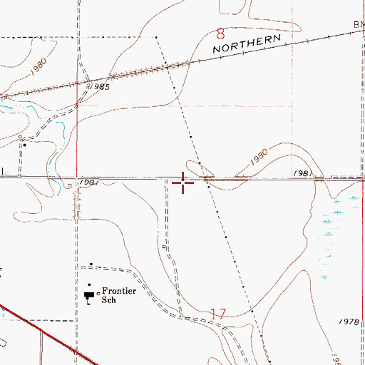 Topographic Map of 27N48E17BA__02 Well, MT