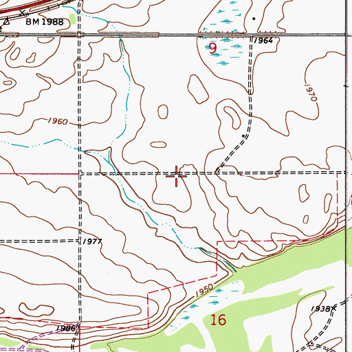 Topographic Map of 27N52E16BA__01 Well, MT