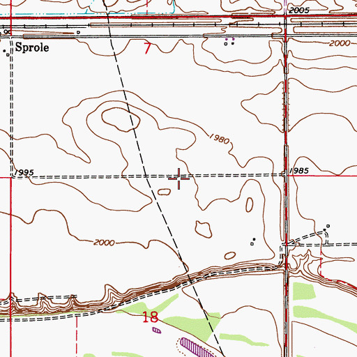 Topographic Map of 27N52E18AB__01 Well, MT
