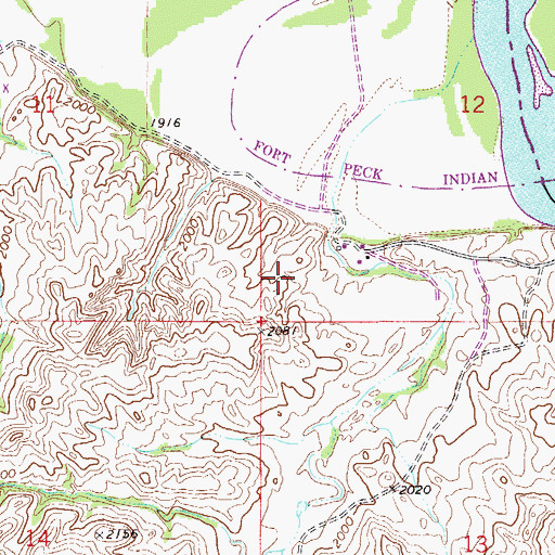 Topographic Map of 27N54E12CC__01 Well, MT