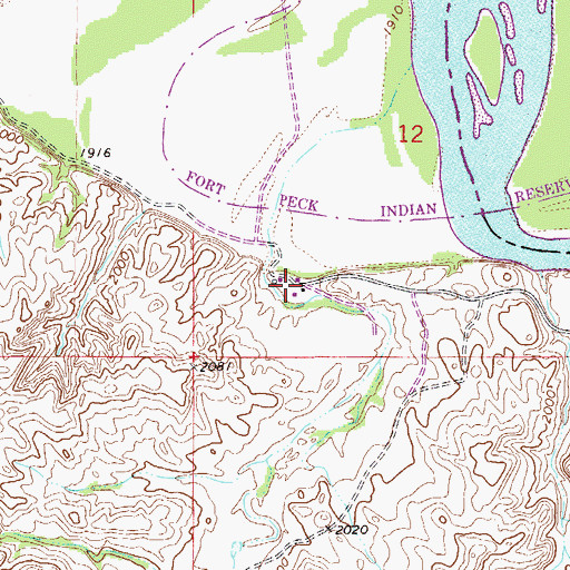 Topographic Map of 27N54E12CCAD01 Well, MT