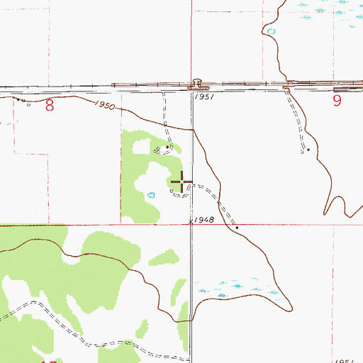 Topographic Map of 27N51E08DDD_01 Well, MT