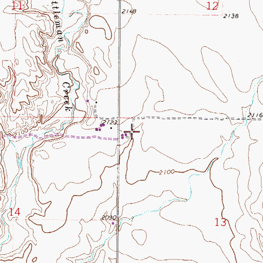 Topographic Map of 27N46E13BB__01 Well, MT