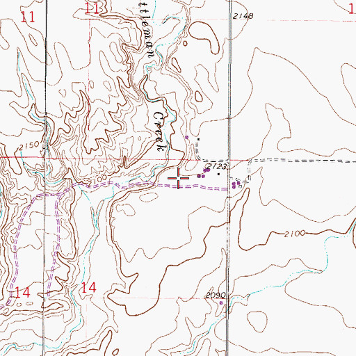 Topographic Map of 27N46E14AA__01 Well, MT