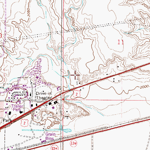 Topographic Map of 27N47E11CC__01 Well, MT
