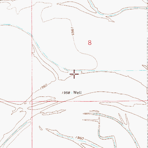 Topographic Map of 27N50E08CD__01 Well, MT