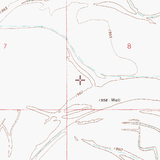Topographic Map of 27N50E08CC__01 Well, MT