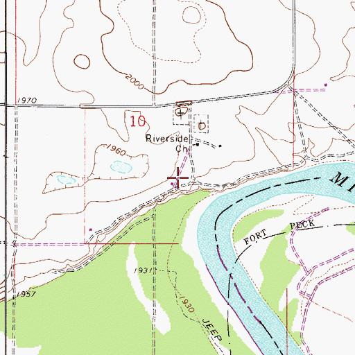 Topographic Map of 27N52E10DC__01 Well, MT