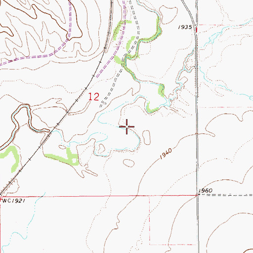 Topographic Map of 27N58E12DB__01 Well, MT