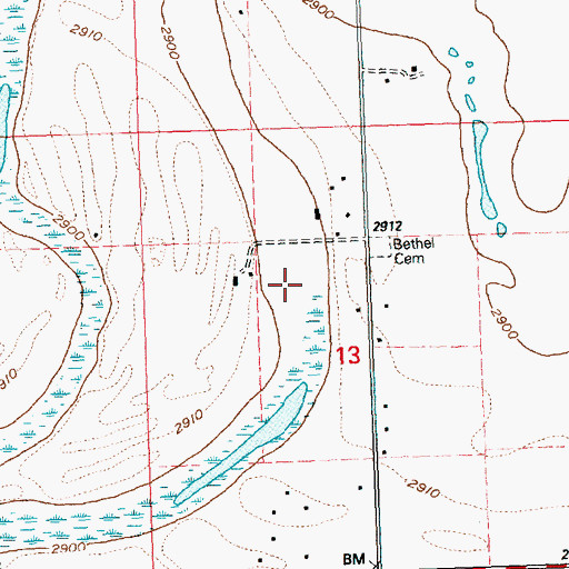 Topographic Map of 27N21W13BD__01 Well, MT