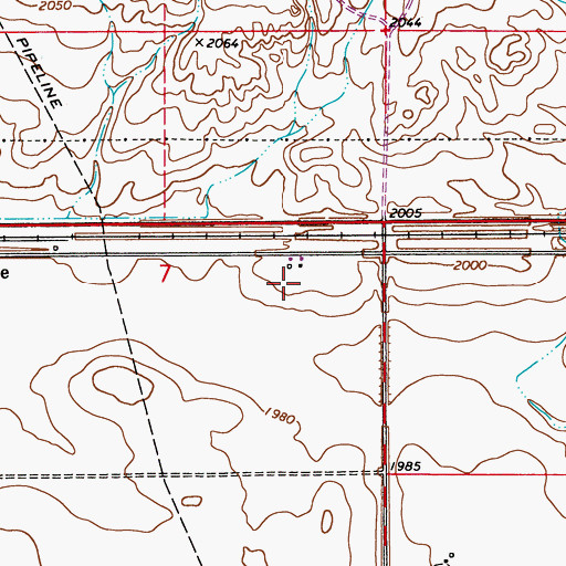 Topographic Map of 27N52E07DABB02 Well, MT