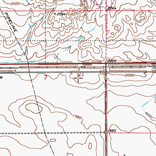 Topographic Map of 27N52E07DABB01 Well, MT
