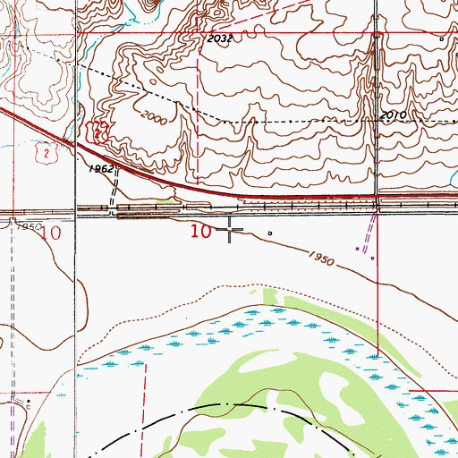 Topographic Map of 27N51E10DB__01 Well, MT
