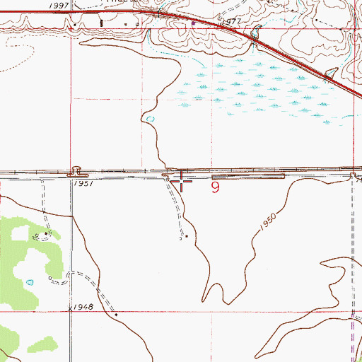 Topographic Map of 27N51E09CA__01 Well, MT