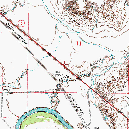 Topographic Map of 27N42E11CADC01 Well, MT