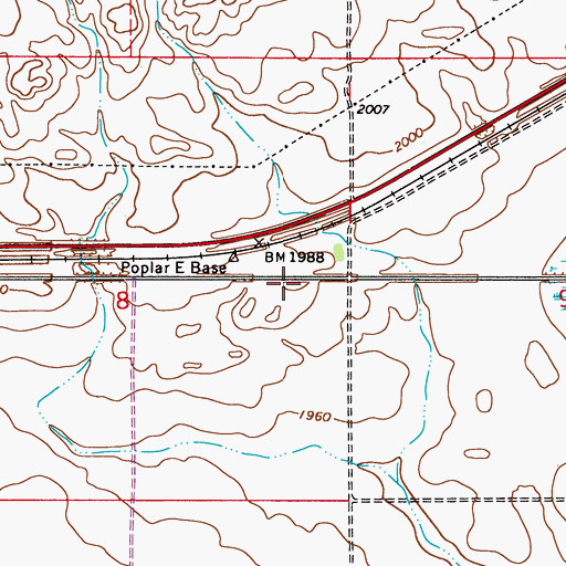 Topographic Map of 27N52E08DA__01 Well, MT