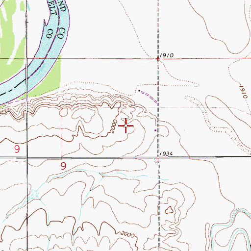 Topographic Map of 27N55E09AD__01 Well, MT