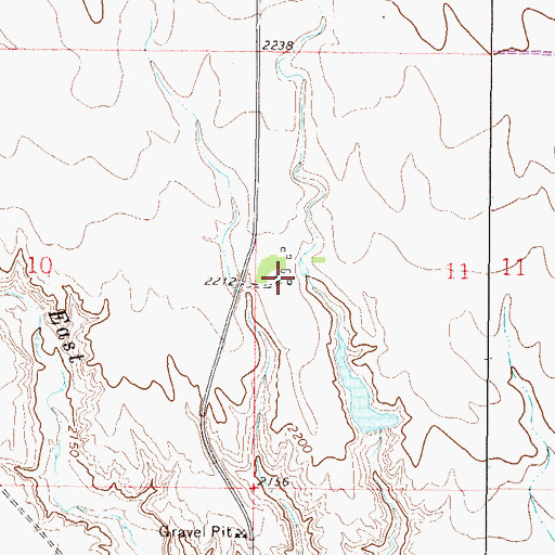 Topographic Map of 27N45E11CBBA01 Well, MT
