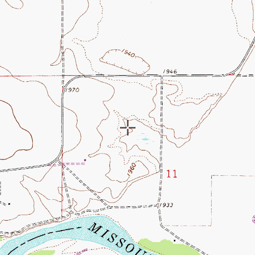 Topographic Map of 27N52E11BD__01 Well, MT