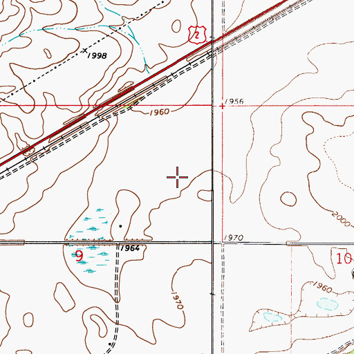 Topographic Map of 27N52E09AD__01 Well, MT