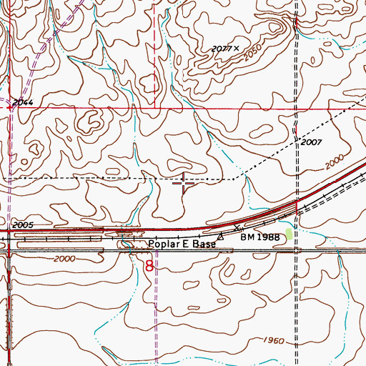 Topographic Map of 27N52E08AC__01 Well, MT