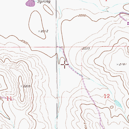 Topographic Map of 27N57E12BB__01 Well, MT