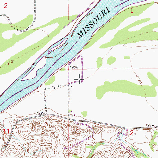 Topographic Map of 27N55E12BB__01 Well, MT