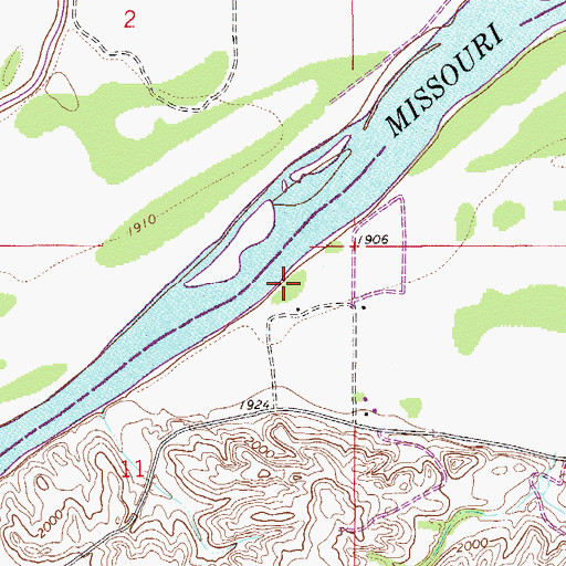 Topographic Map of 27N55E11AA__01 Well, MT