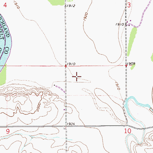 Topographic Map of 27N55E10BB__01 Well, MT