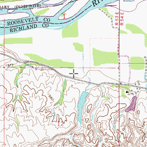 Topographic Map of 27N53E12AB__01 Well, MT