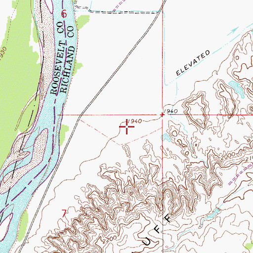Topographic Map of 27N53E07AA__01 Well, MT