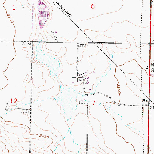 Topographic Map of 27N40E07BDAB01 Well, MT
