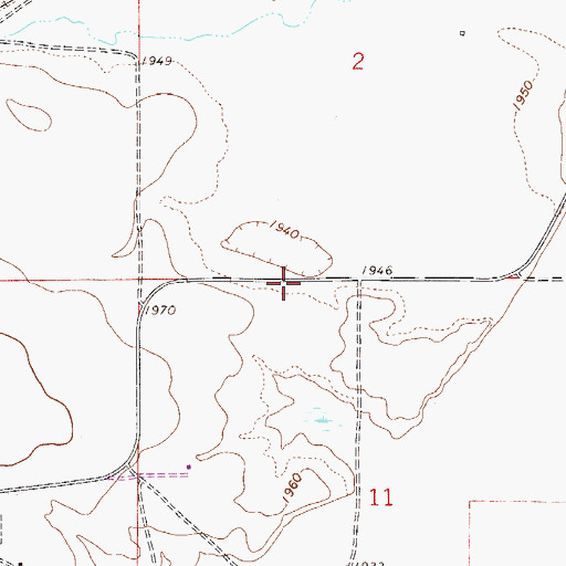 Topographic Map of 27N52E11BA__01 Well, MT