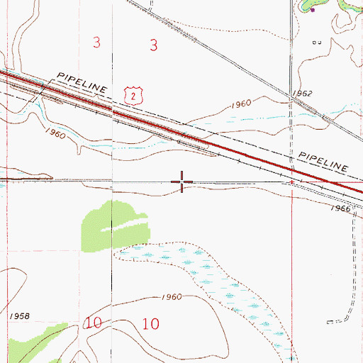 Topographic Map of 27N50E10AB__01 Well, MT