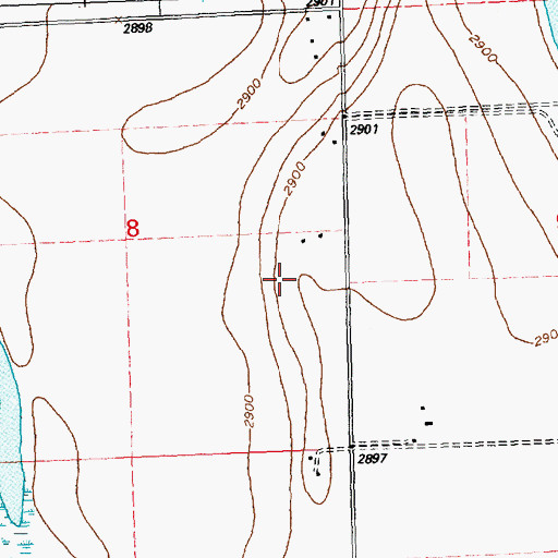Topographic Map of 27N20W08DA__01 Well, MT