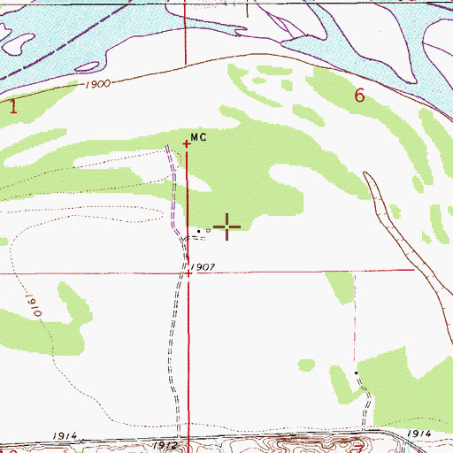 Topographic Map of 27N56E06CC__02 Well, MT