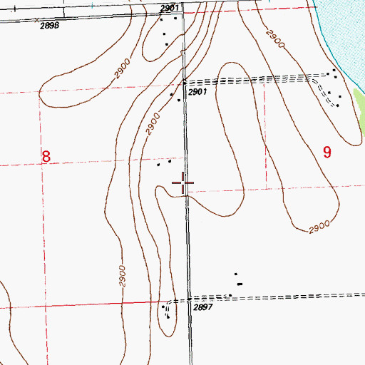 Topographic Map of 27N20W09CBBC01 Well, MT