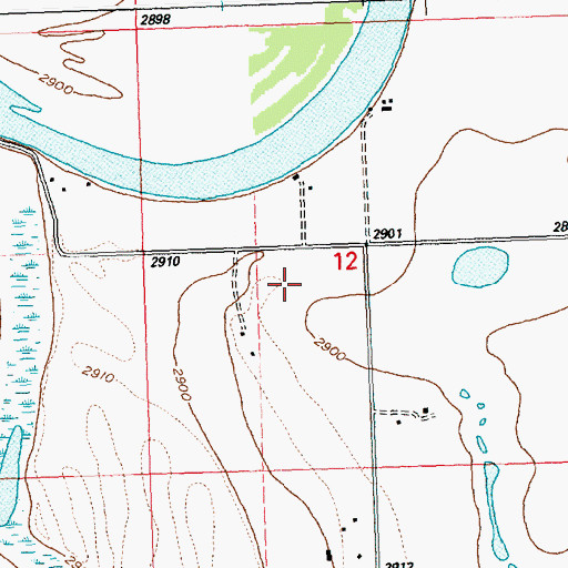 Topographic Map of 27N21W12CA__01 Well, MT
