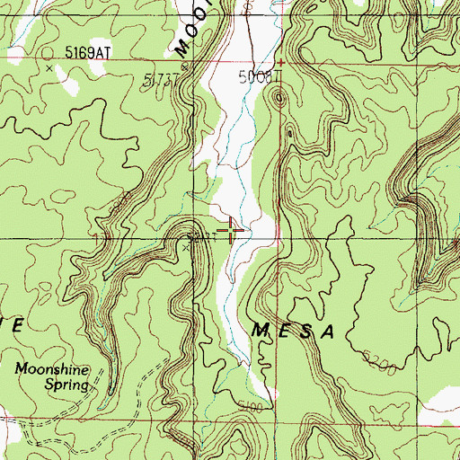 Topographic Map of Moonshine Spring, AZ