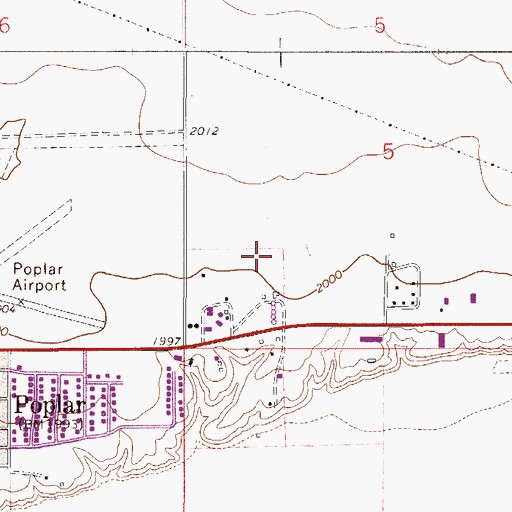 Topographic Map of 27N51E05CC__01 Well, MT