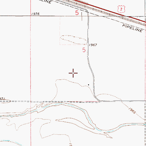 Topographic Map of 27N50E05CD__01 Well, MT