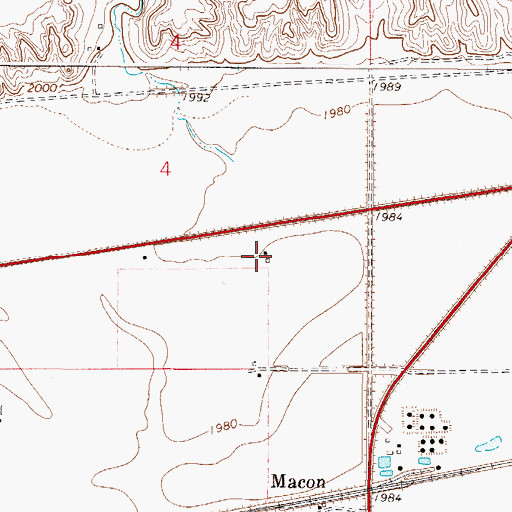 Topographic Map of 27N48E04DACC01 Well, MT