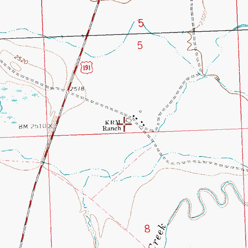 Topographic Map of 27N28E05CDD_01 Well, MT