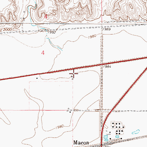 Topographic Map of 27N48E04DACB01 Well, MT