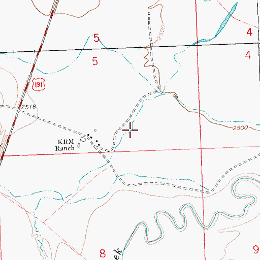 Topographic Map of 27N28E05DC__01 Well, MT