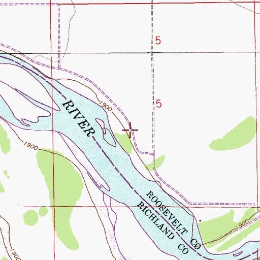 Topographic Map of 27N56E05CA__01 Well, MT