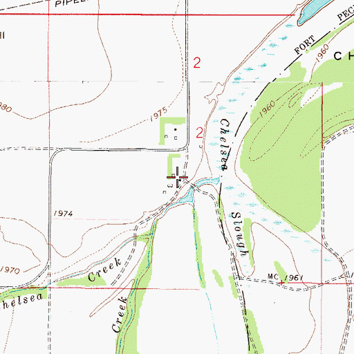 Topographic Map of 27N49E02CAAD01 Well, MT